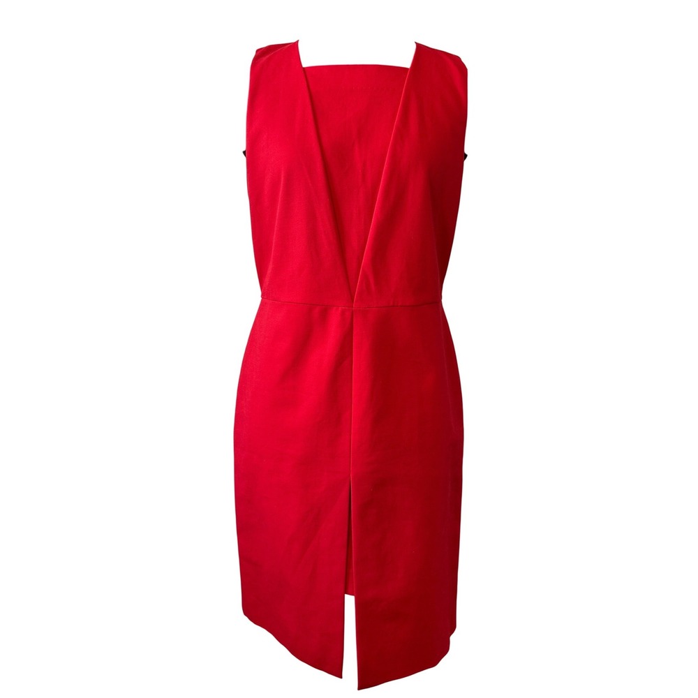 Kate Spade Saturday NWT Red Layover Dress Sleeveless Sheath Size 10 Minimalist